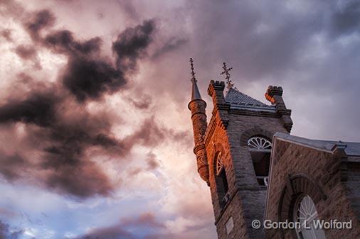 Church Tower At Sunrise_24667.jpg - St Paul's United Church photographed at Franktown, Ontario, Canada.